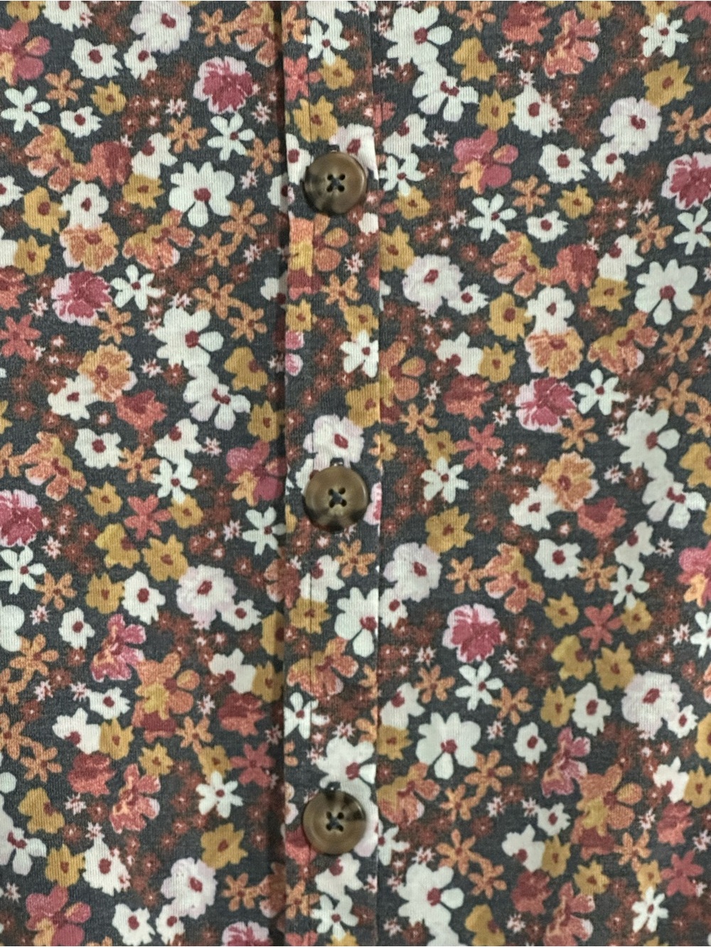 Truself Floral Button-Front Blouse with tie in the front size large - Picture 2 of 6